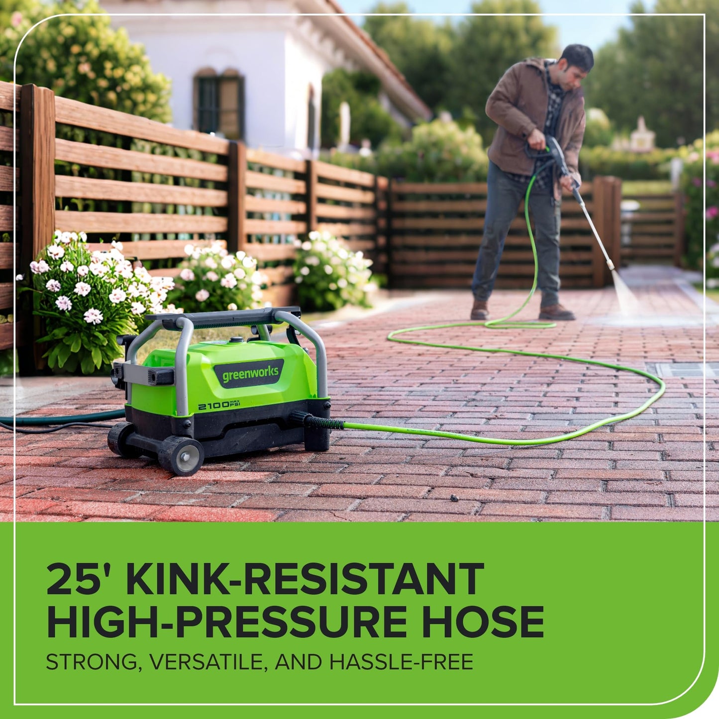 Greenworks 2100 PSI Electric Pressure Washer 1.2 GPM Compact Design