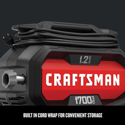 CRAFTSMAN Electric Pressure Washer 1700 PSI 1.2 GPM Compact Power Cleaner