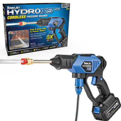 Cordless Portable Pressure Washer 21V Battery 6-in-1 Nozzle with Hose Kit