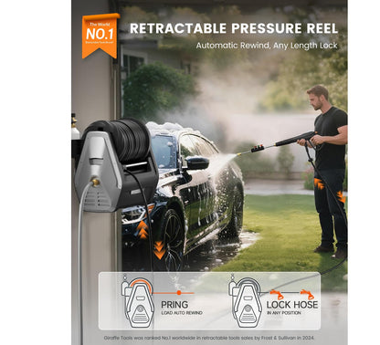 1800W Electric Pressure Washer 2900 PSI 2.2 GPM with 100 ft Hose & 5 Nozzles