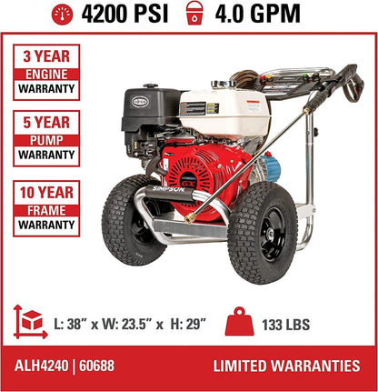 Simpson 4200 PSI Gas Pressure Washer 4.0 GPM Honda Engine Commercial Grade