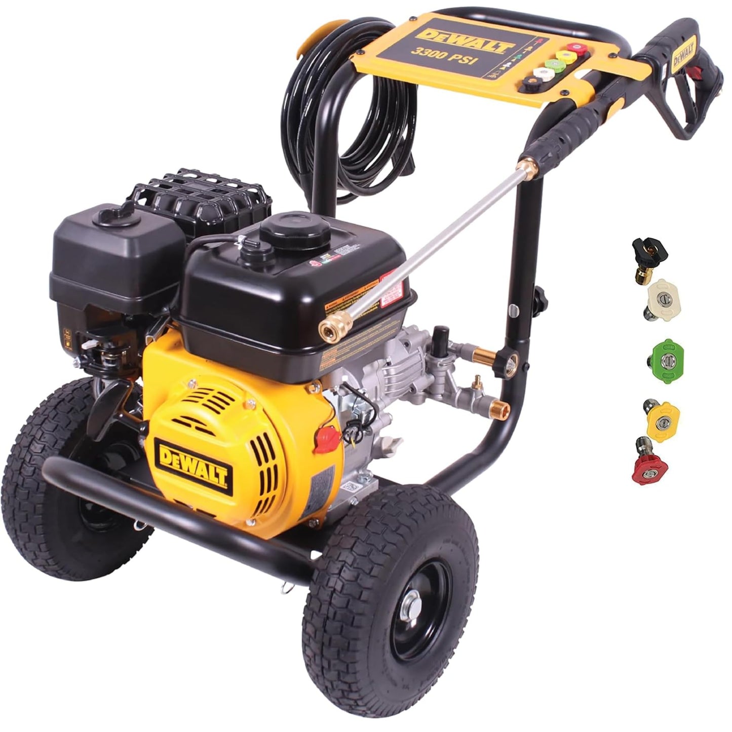 DEWALT 3300 PSI Gas Pressure Washer with 5 Nozzles 25 ft Hose