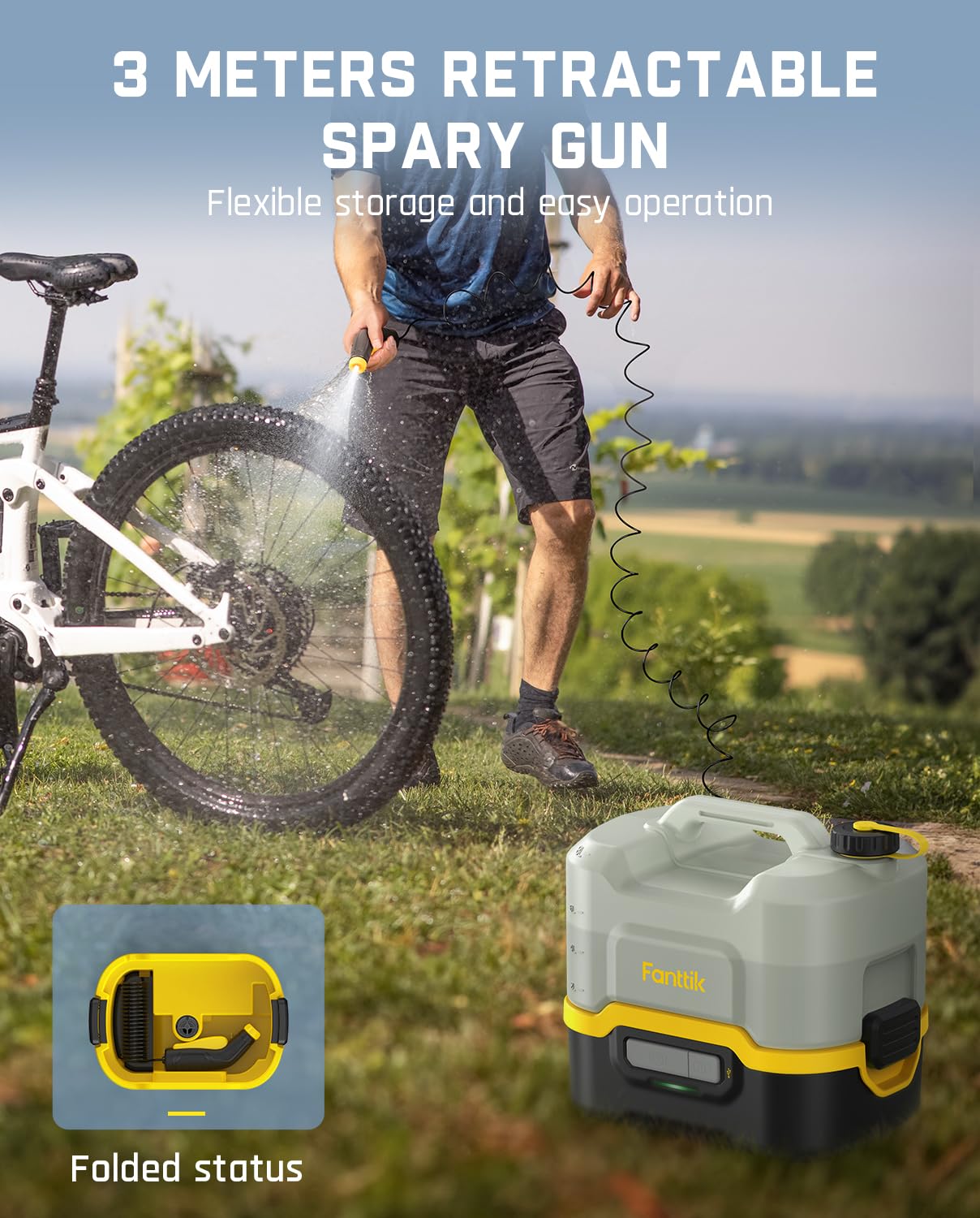Fanttik NB8 Nano Cordless Pressure Washer 72–98 PSI Portable Spray System