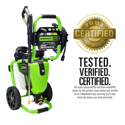 Greenworks Pro 3000 PSI Electric Pressure Washer 2.0 GPM Brushless Motor