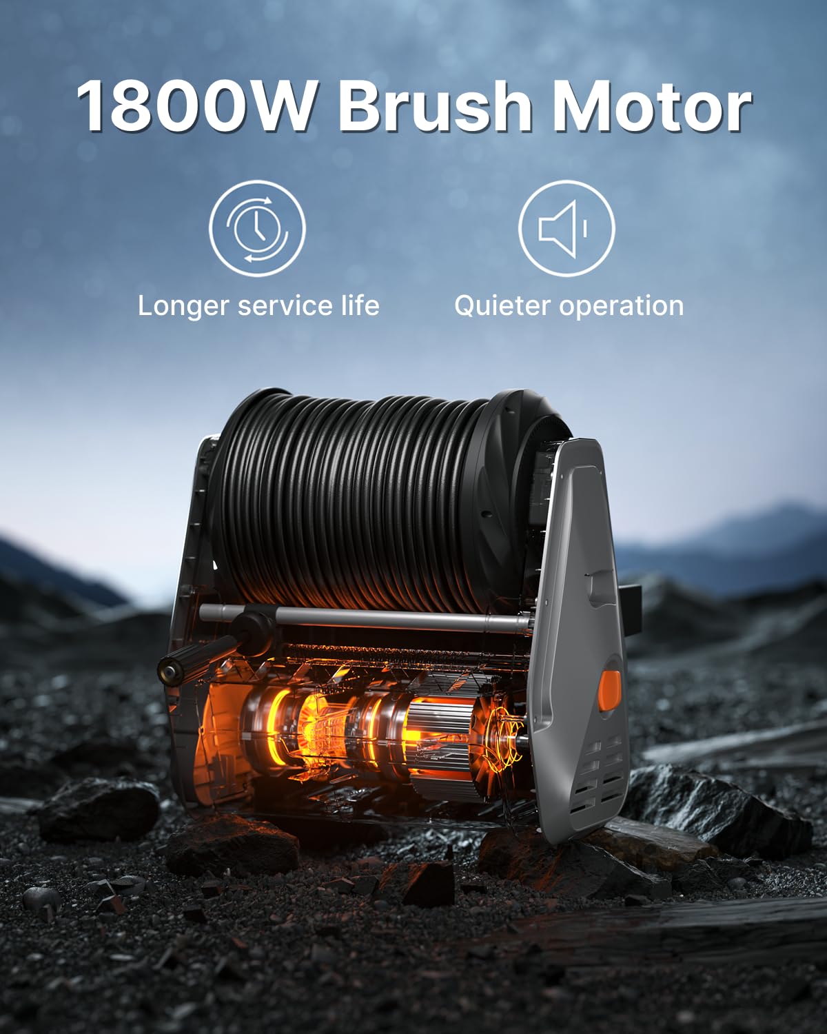 1800W Electric Pressure Washer 2900 PSI 2.2 GPM with 100 ft Hose & 5 Nozzles