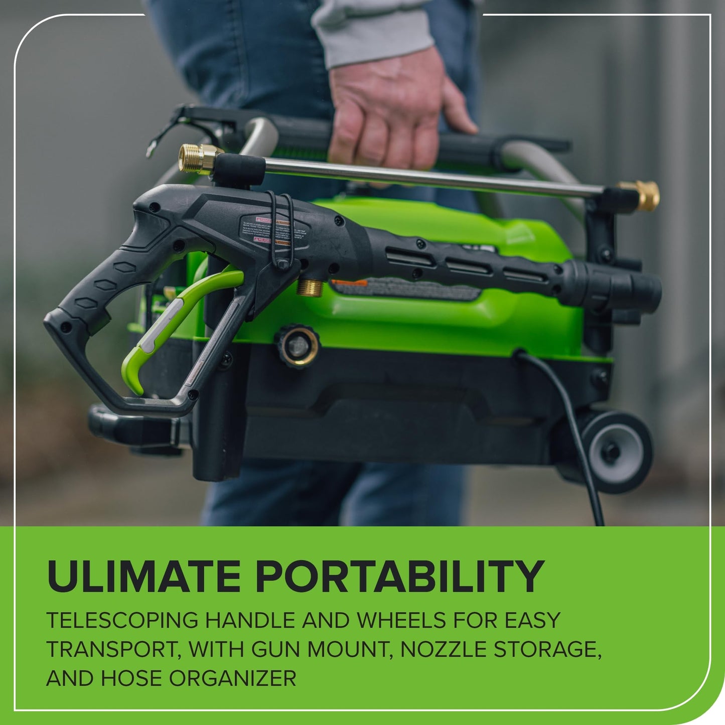 Greenworks 2100 PSI Electric Pressure Washer 1.2 GPM Compact Design