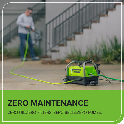 Greenworks 2100 PSI Electric Pressure Washer 1.2 GPM Compact Design