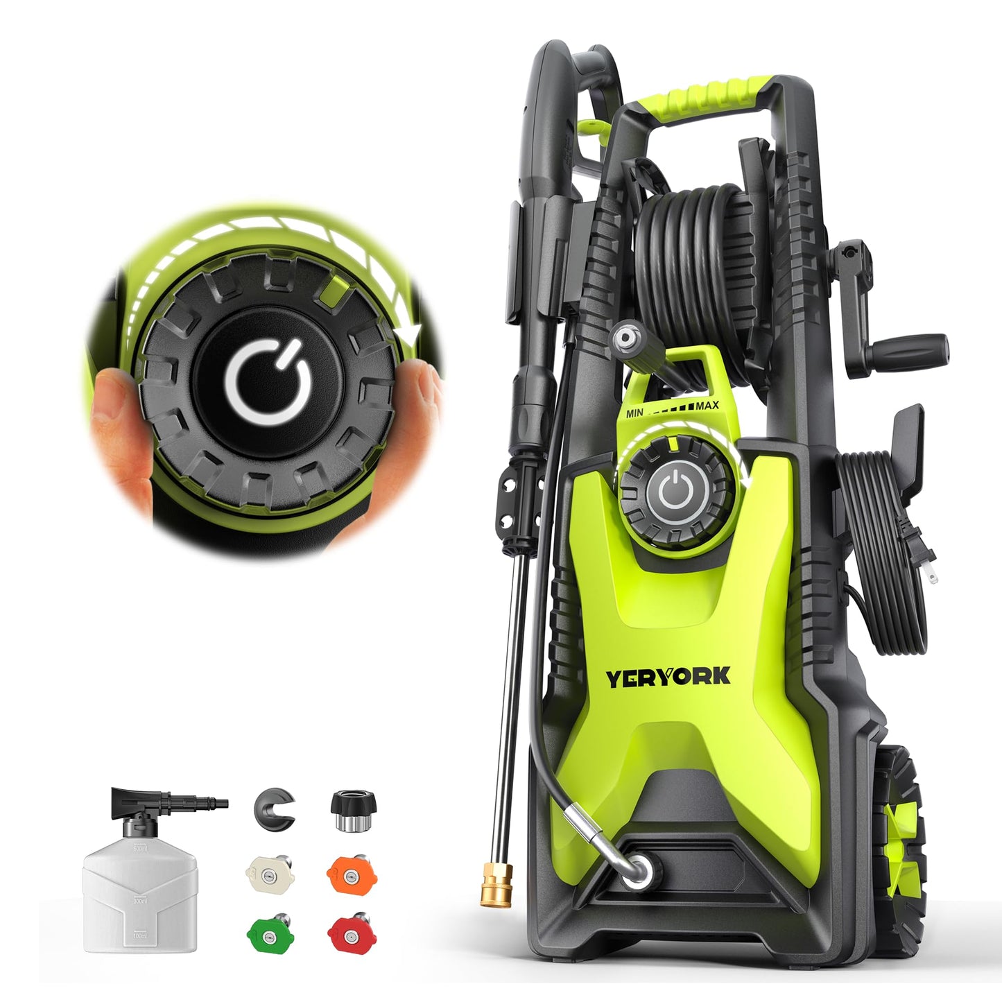 5000 PSI Electric Pressure Washer 2.5 GPM with Hose Reel & Foam Cannon