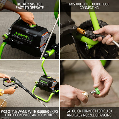 Greenworks 2000 PSI Electric Pressure Washer 1.1 GPM 13 Amp