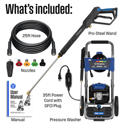 Westinghouse WPX3000e Electric Pressure Washer 3000 PSI 1.76 GPM Induction Motor