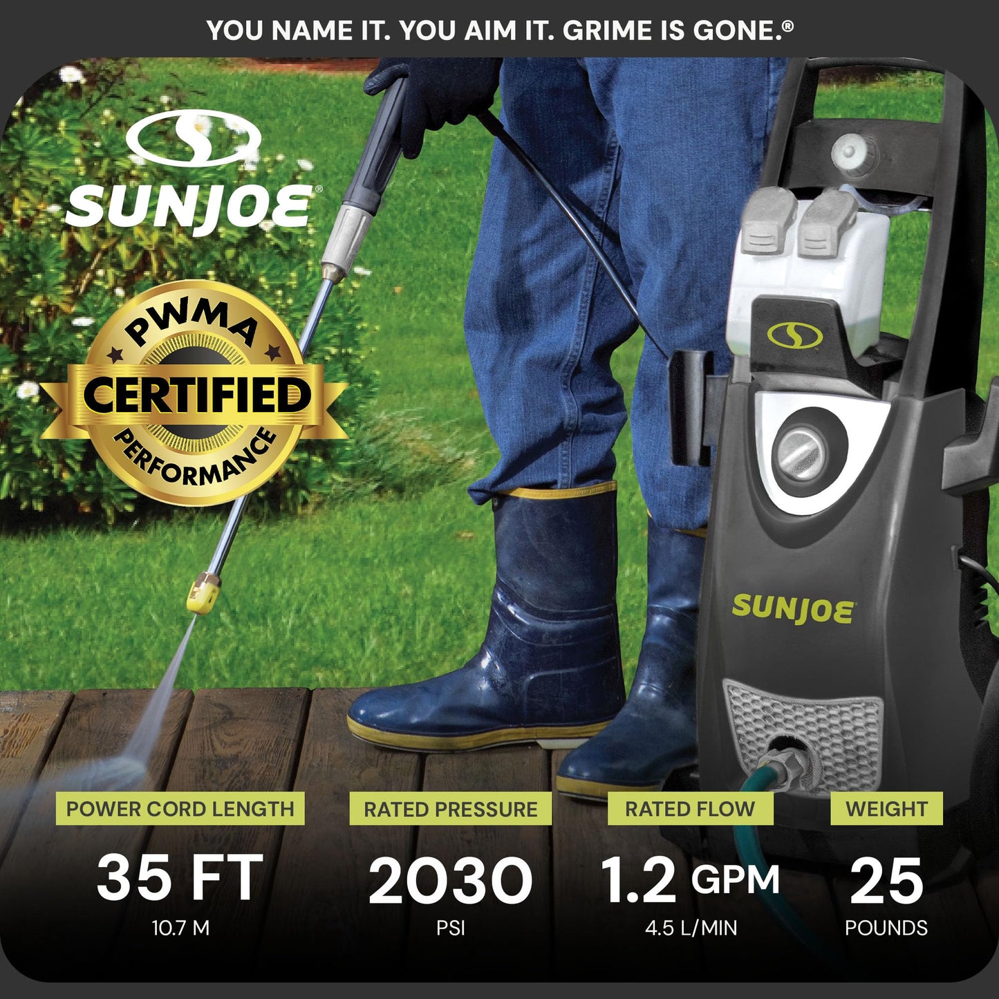 Sun Joe SPX3000 Electric Pressure Washer 2500 PSI Portable Cleaning System
