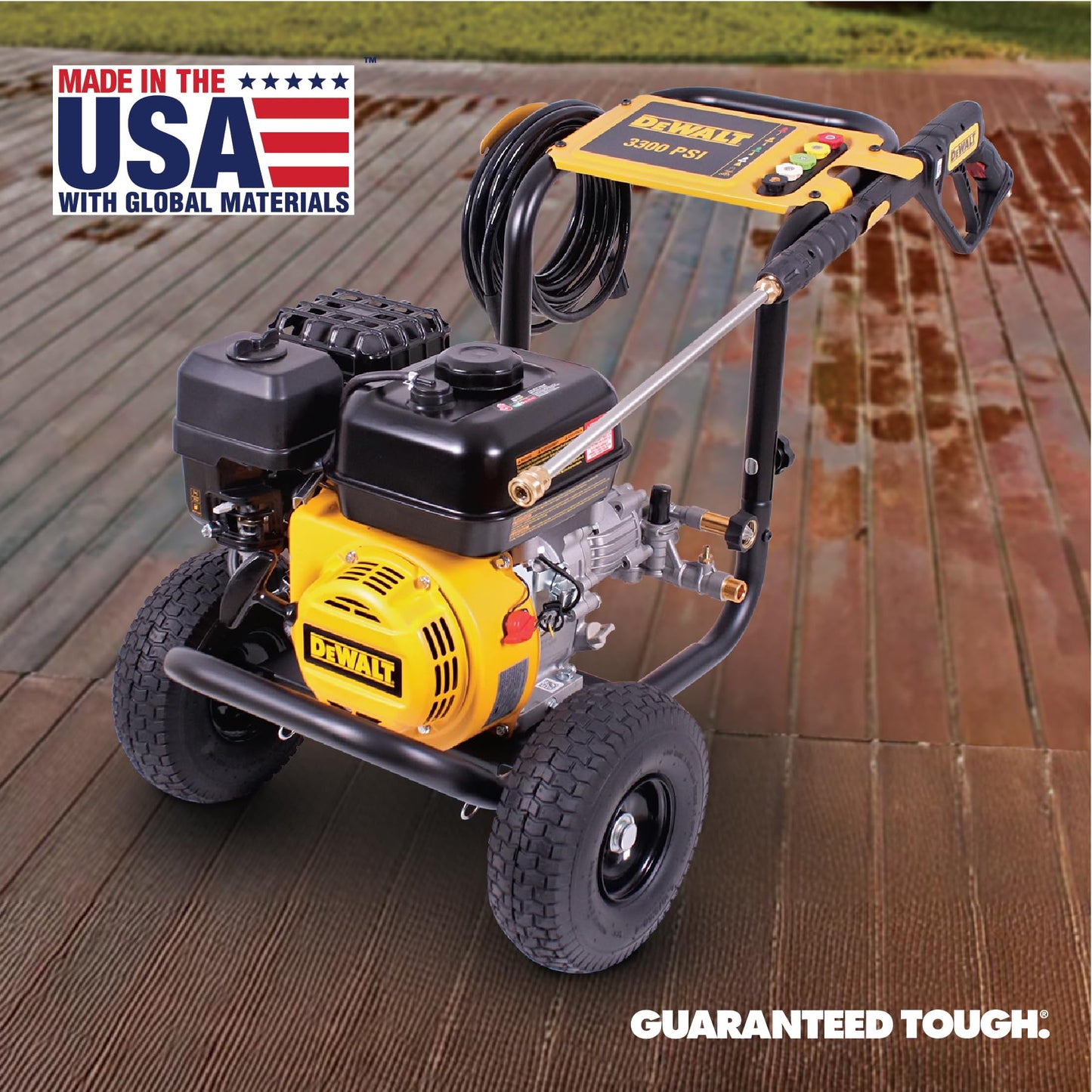DEWALT 3300 PSI Gas Pressure Washer with 5 Nozzles 25 ft Hose