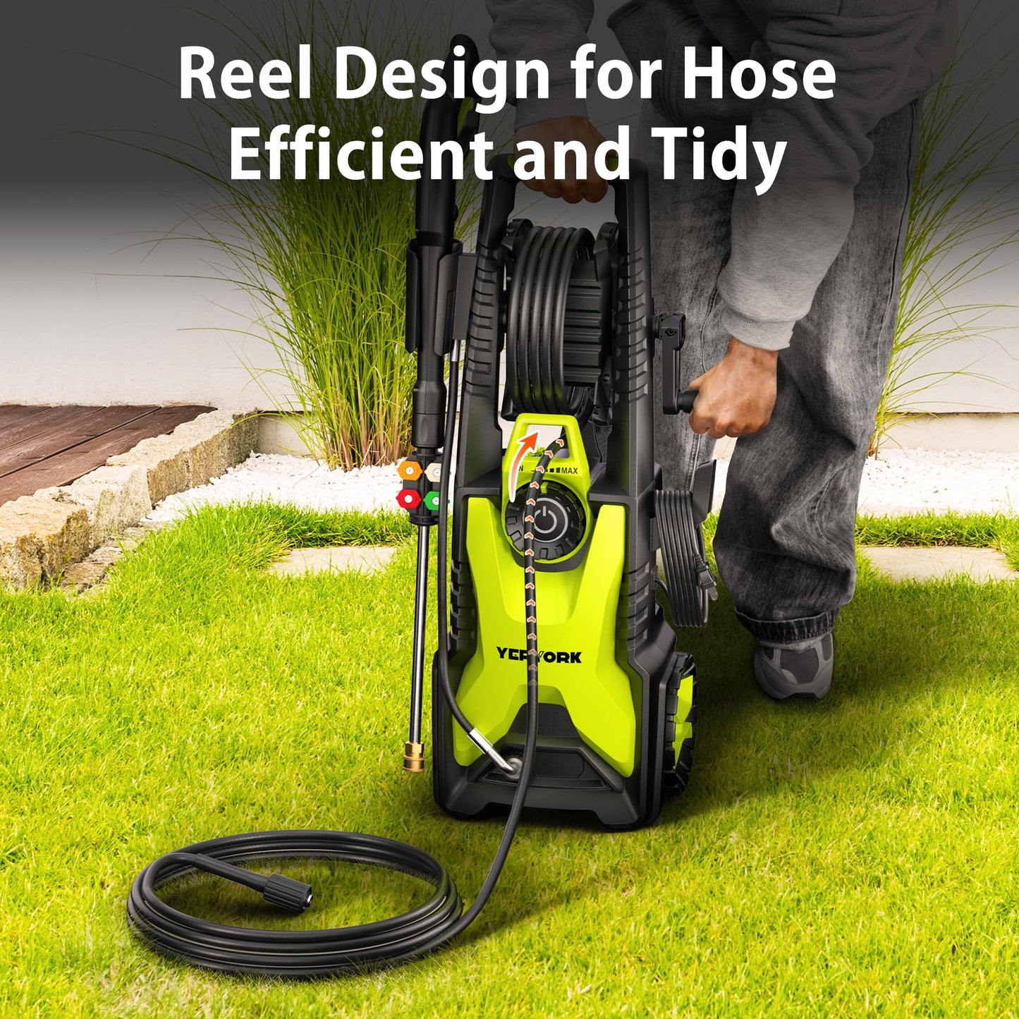 5000 PSI Electric Pressure Washer 2.5 GPM with Hose Reel & Foam Cannon