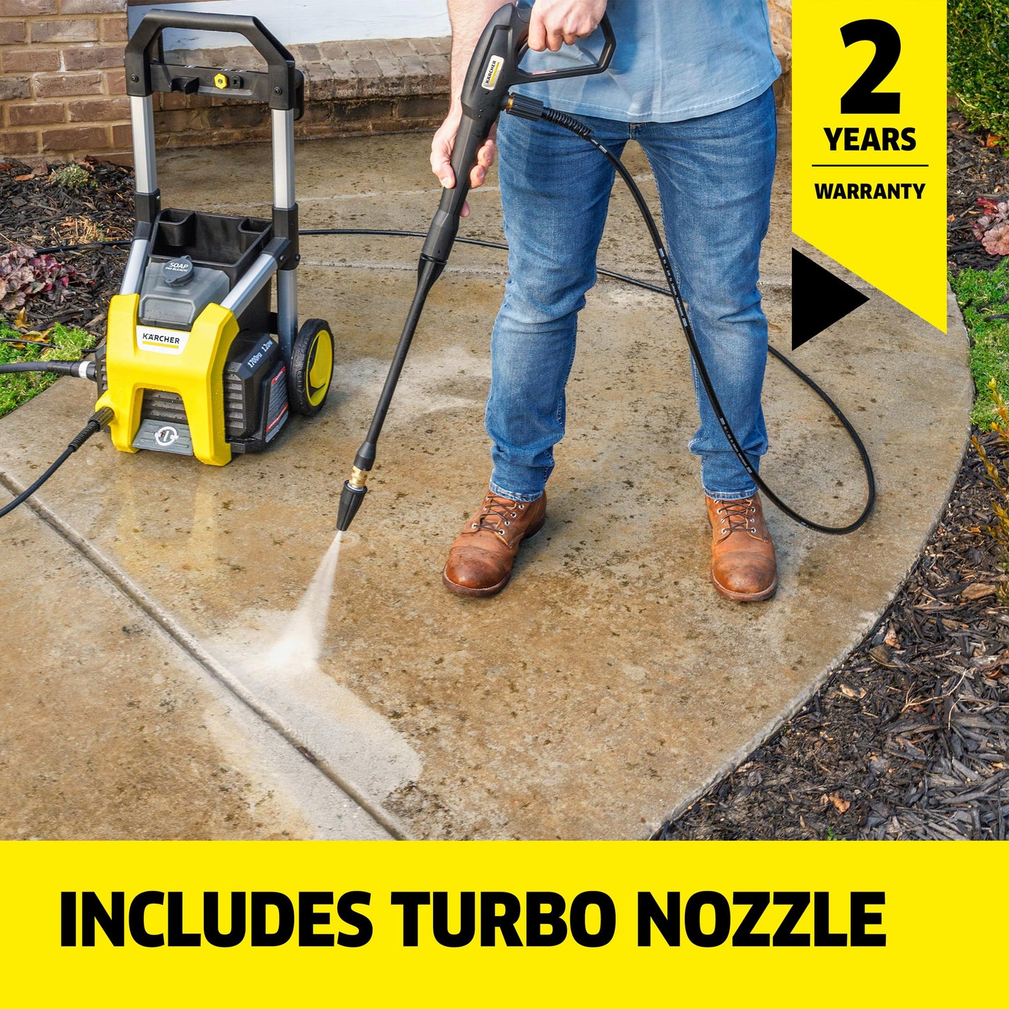Kärcher K1700 Electric Pressure Washer 2125 PSI 1.46 GPM 3 Nozzles
