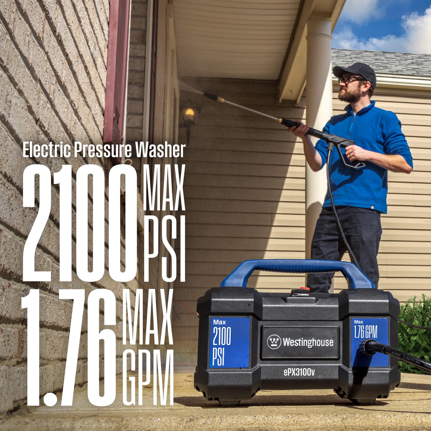 Westinghouse ePX3100v Electric Pressure Washer 2100 PSI 1.76 GPM Foam Cannon