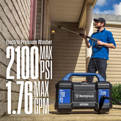 Westinghouse ePX3100v Electric Pressure Washer 2100 PSI 1.76 GPM Foam Cannon